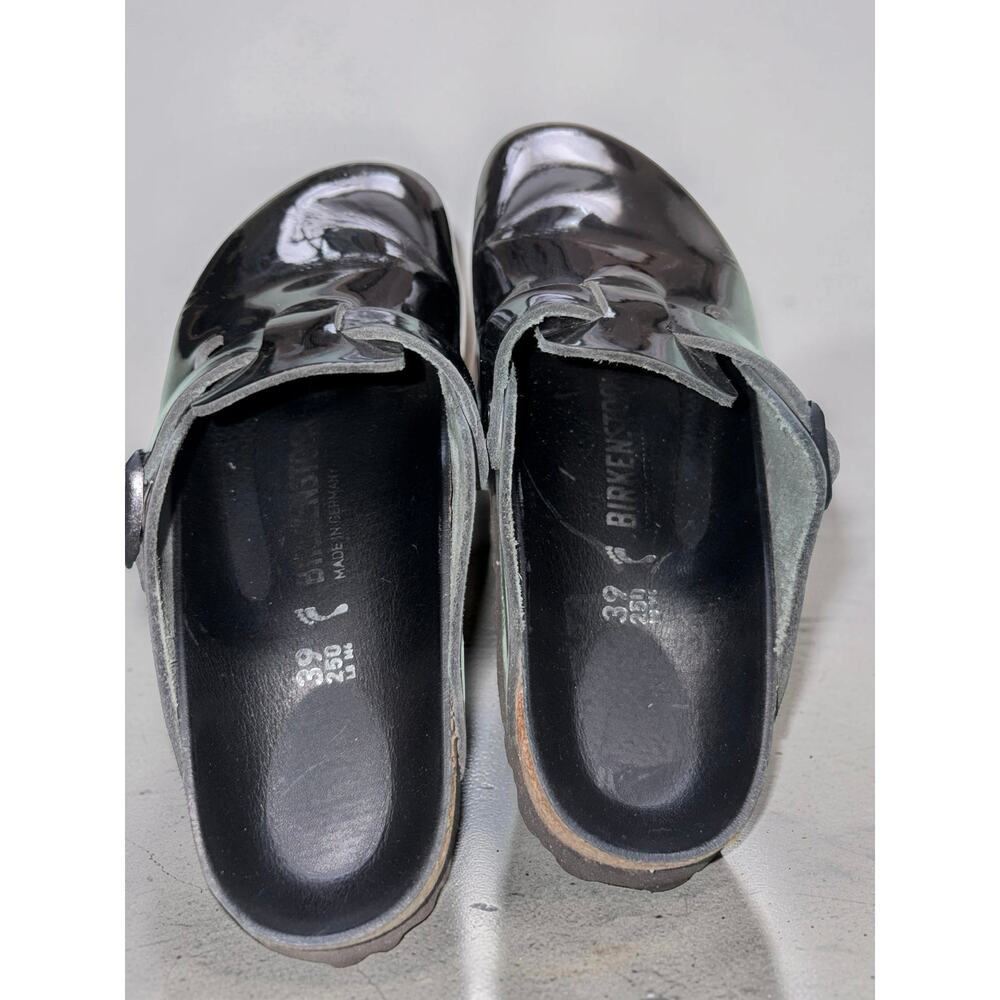Birkenstock Boston Black Patent Leather Clogs Womens EU 38 US 7-7.5 - Picture 4 of 5